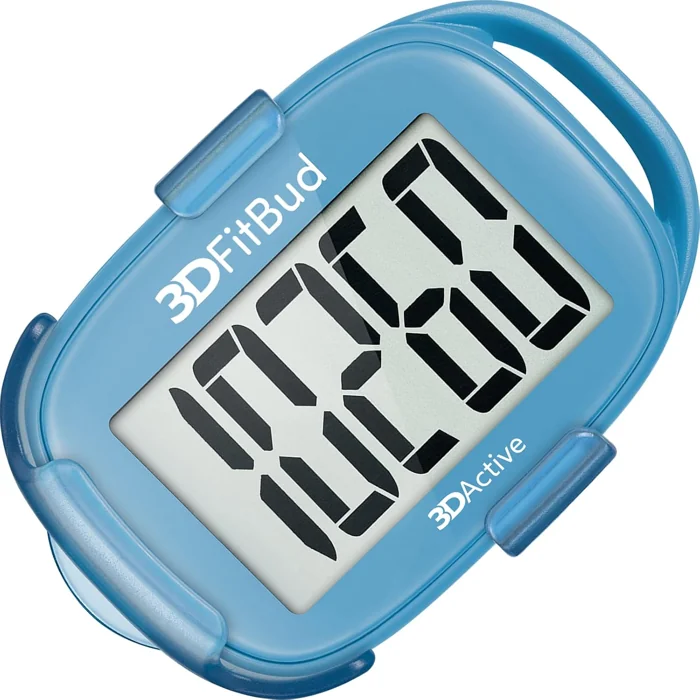 3DFitBud Simple Step Counter pedometer, Light Blue